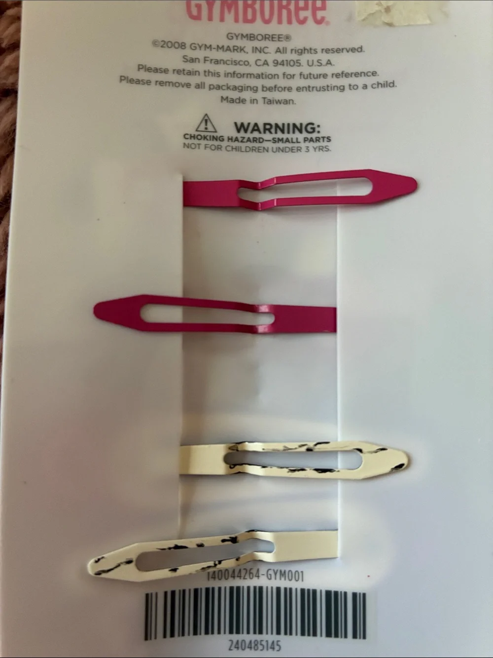 Gymboree Wild One Retail Hot Pink Zebra & Heart Kids Hair Clip Set